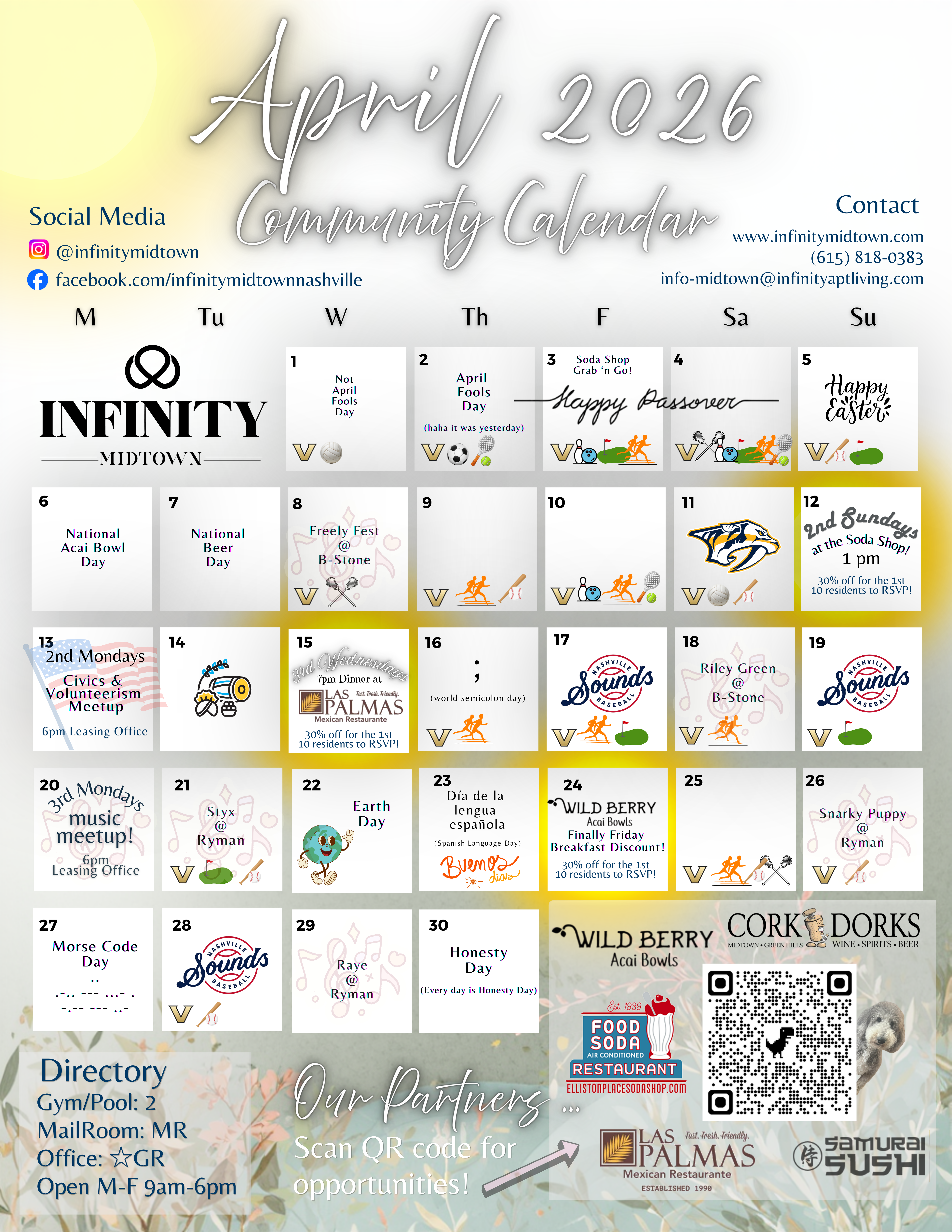 Infinity Midtown | January Event Calendar