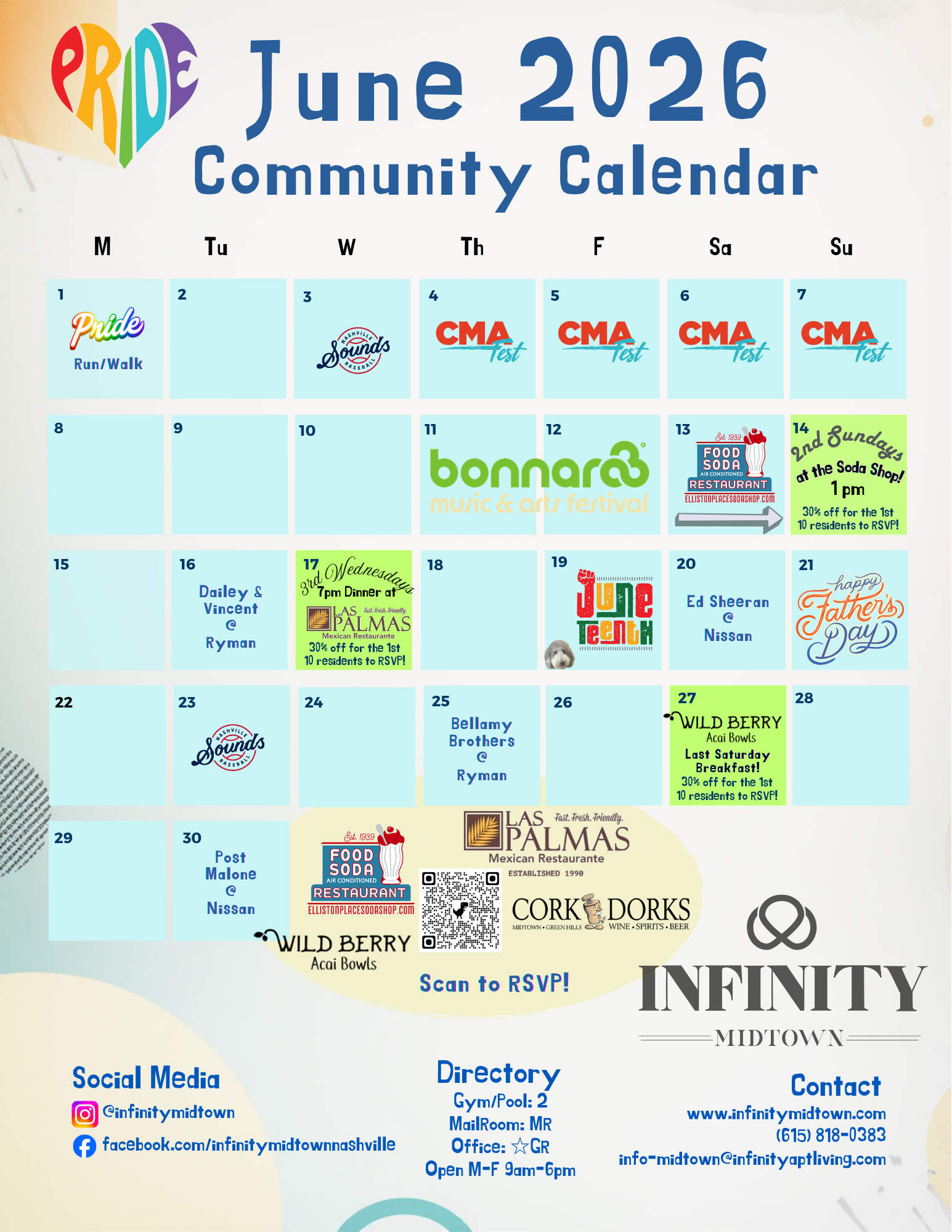 Infinity Midtown | January Event Calendar