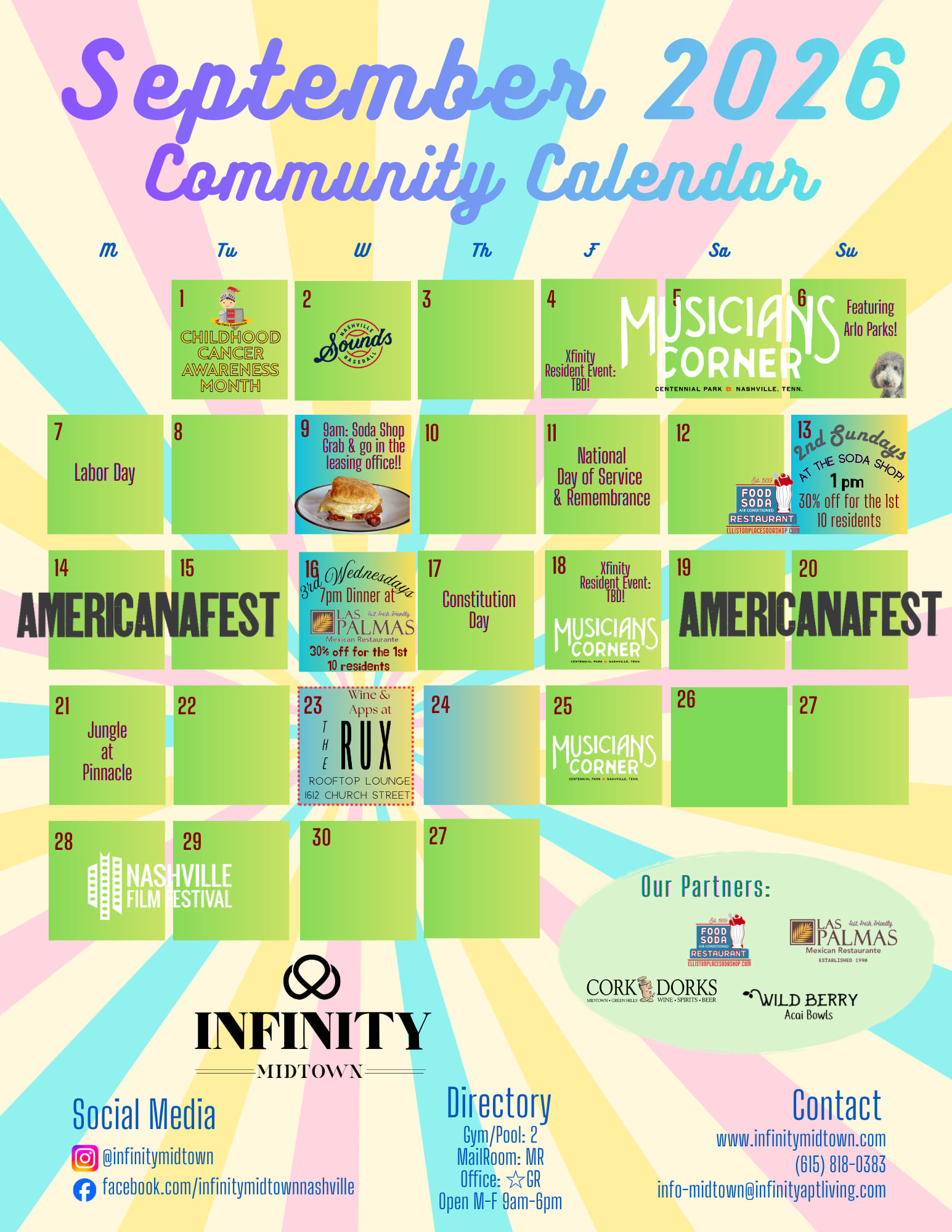Infinity Midtown | January Event Calendar