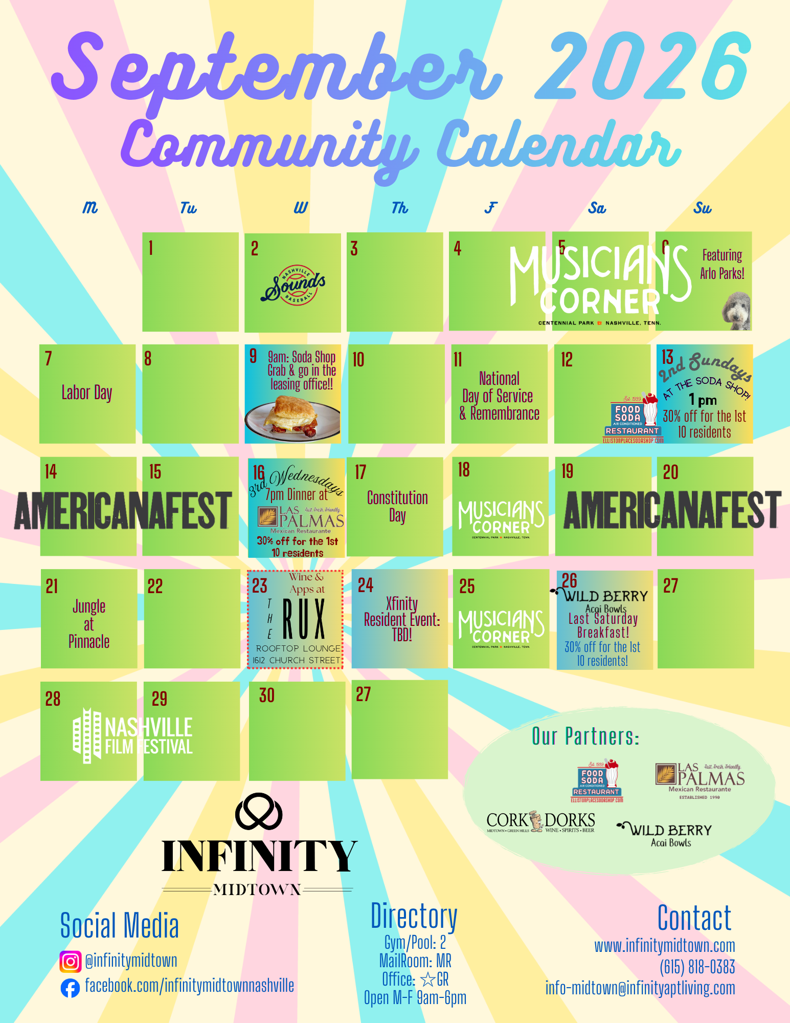 Infinity Midtown | January Event Calendar