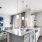a kitchen with a marble countertop